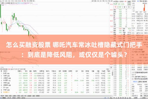 怎么买融资股票 哪吒汽车常冰吐槽隐藏式门把手：到底是降低风阻，或仅仅是个噱头？